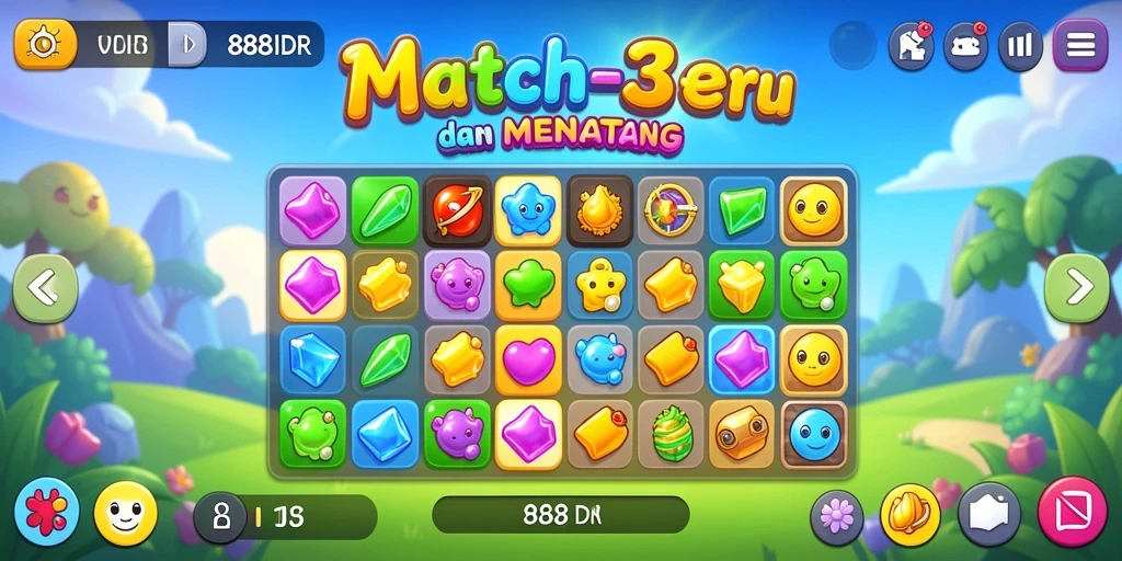 Tampilan menarik dari gameplay 888IDR yang penuh warna.