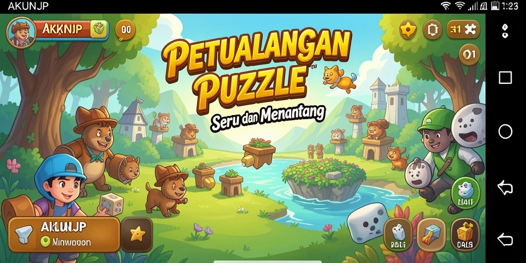 Tampilan gameplay AKUNJP yang menarik dan penuh warna.