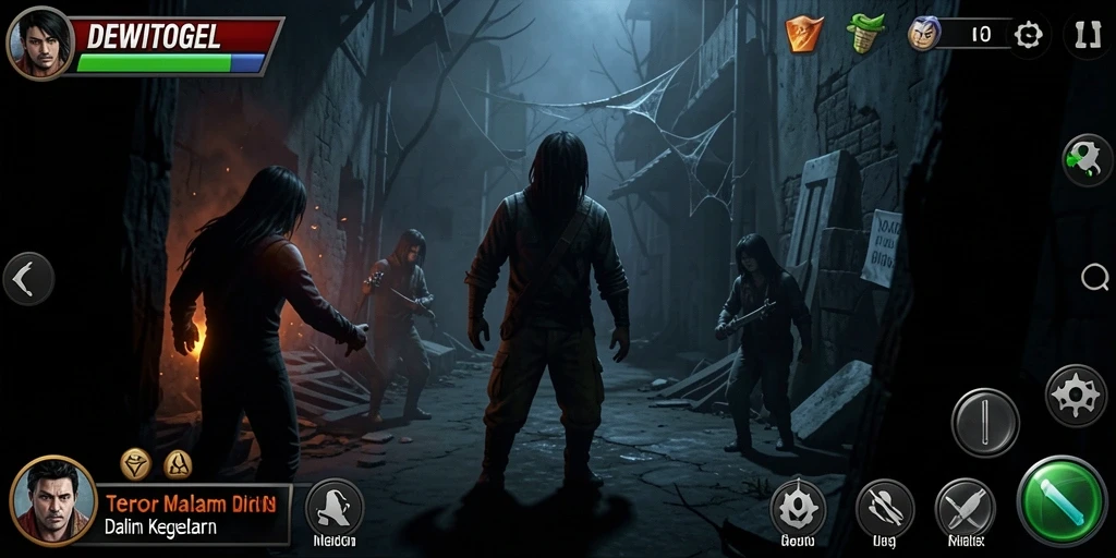 Tampilan gameplay DEWITOGEL yang menyeramkan dan mencekam.