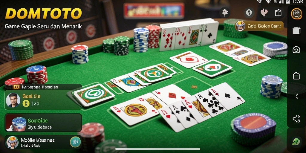 Tampilan gameplay seru saat bermain Gaple di DOMTOTO.