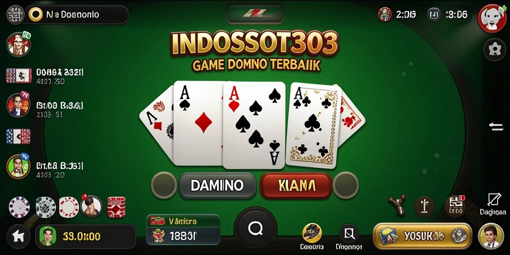Screenshot INDOSLOT303 menampilkan aksi seru dalam permainan Domino.
