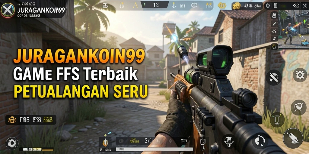 Tampilan gameplay memukau dari JURAGANKOIN99 di arena pertarungan FPS.