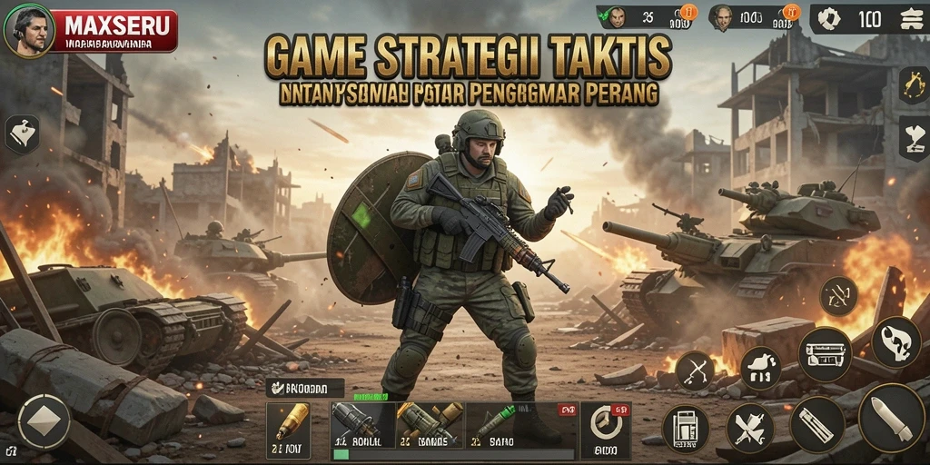 Tampilan gameplay menarik dari MAXSERU dengan strategi yang dalam.