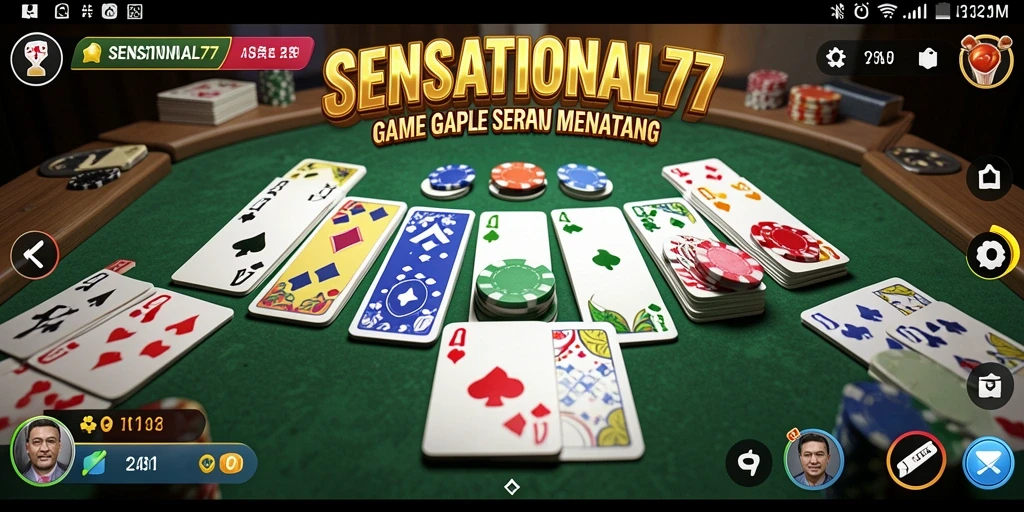Tampilan gameplay seru SENSATIONAL77 dalam permainan Gaple.