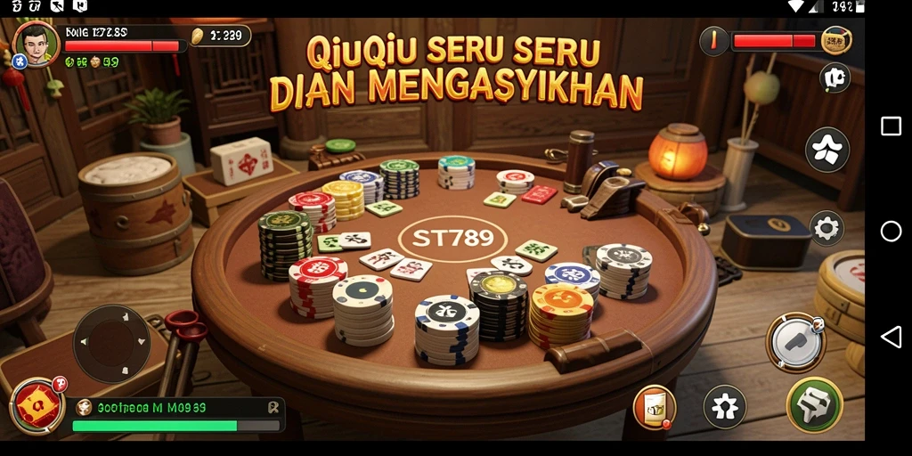 Tampilan gameplay QiuQiu yang seru dan mendebarkan.