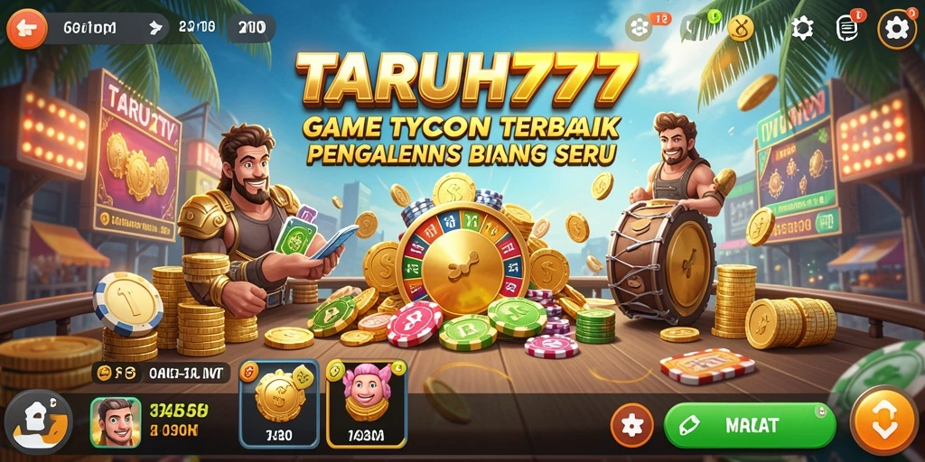 Screenshot gameplay TARUH777 menampilkan strategi manajemen bisnis yang kompleks.
