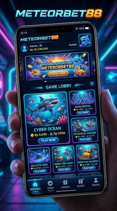 Tampilan antarmuka aplikasi meteorbet88 yang user-friendly.
